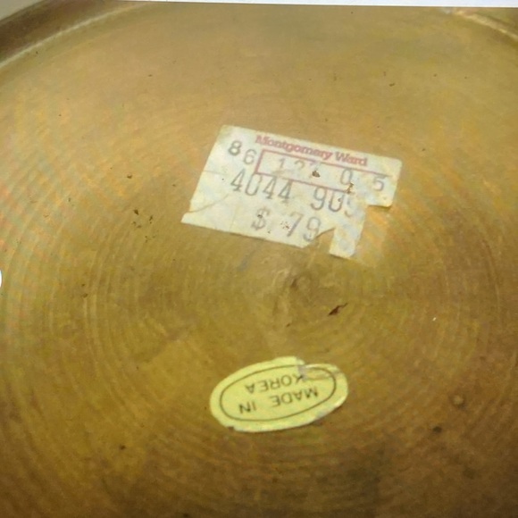 Vtg Large Brass Planter Pot Brimmed from Montgomery Ward Store Korea - Picture 4 of 4